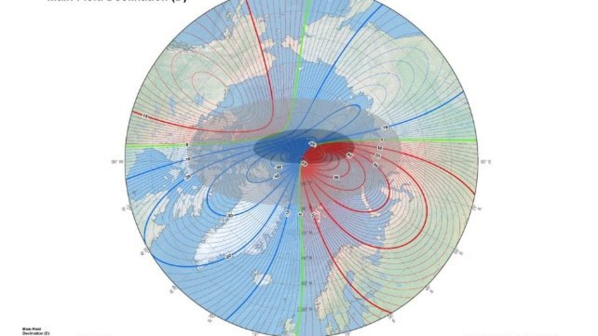 Le pôle nord magnétique de la Terre en pleine migration : qu'indique cela et où se situe-t-il actuellement 2 Le nouveau modèle magnétique. Crédit : NOAA/NCEI