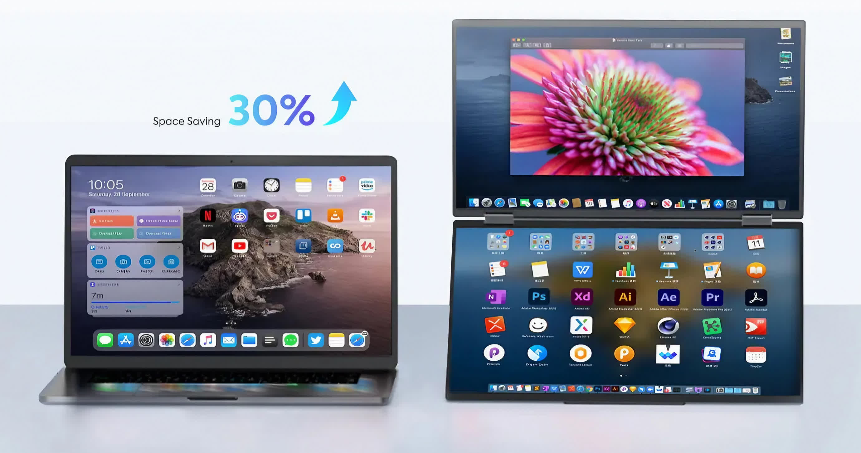 Minisforum dévoile un moniteur portable innovant avec double écran 1080p pour 231 € 2 Minisforum devoile un moniteur portable innovant avec double ecran 1080p