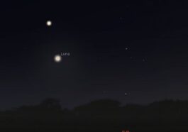 Simulazione della congiunzione astrale del 4 dicembre 2024. Credit: Stellarium