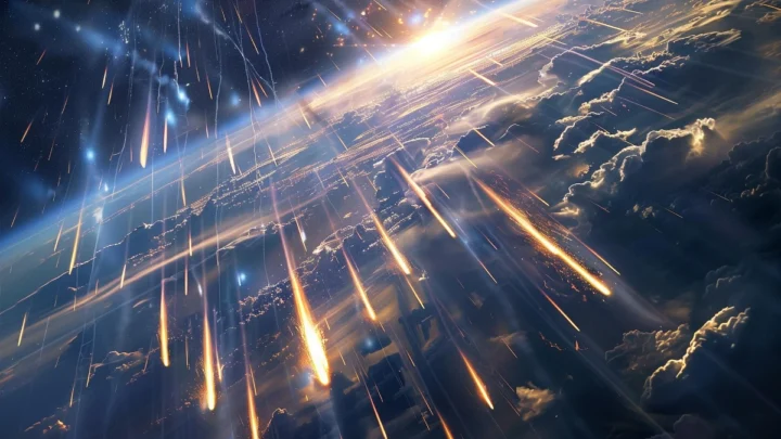 Un astéroïde bombarde la Terre avec les rayons cosmiques les plus puissants jamais détectés 2 Illustration de rayons cosmiques frappant la Terre
