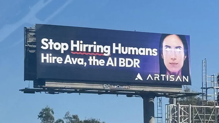 Une campagne d'IA incite à « arrêter d'embaucher des humains » 1 Une Campagne D'ia Incite à « Arrêter D'embaucher Des Humains