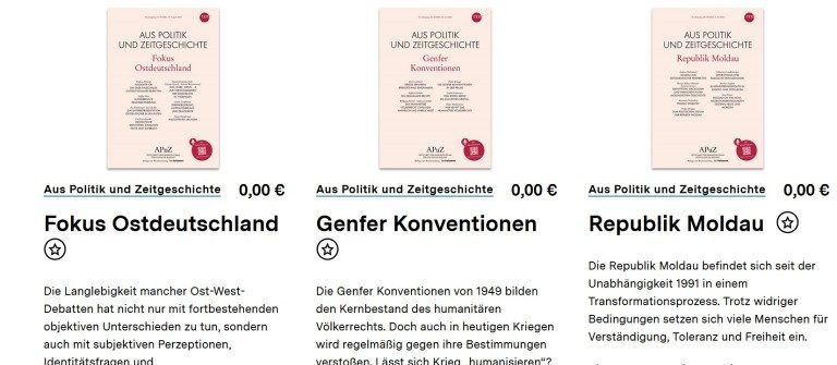 eBooks gratuits : Sites avec des milliers de livres à télécharger sans débourser un centime 2 Des eBooks politiques sont disponibles sur APuZ. (Capture d'écran)