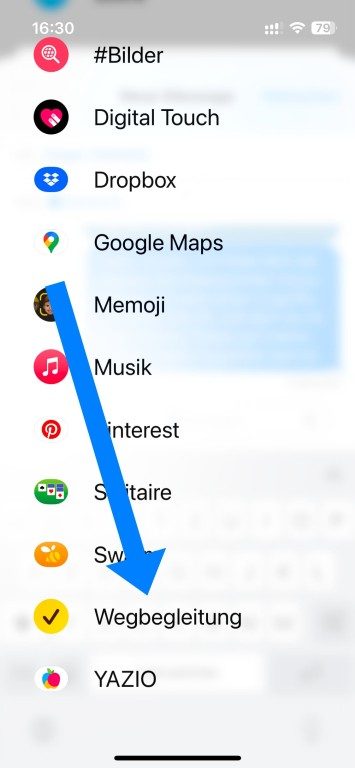Découvrez comment fonctionne la nouvelle fonctionnalité iOS "Accompagnement" 4 Wegbegleitung iphone