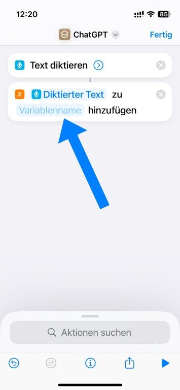 Parle avec ChatGPT directement depuis ton Apple Watch 7 Donner un Nom à la Variable