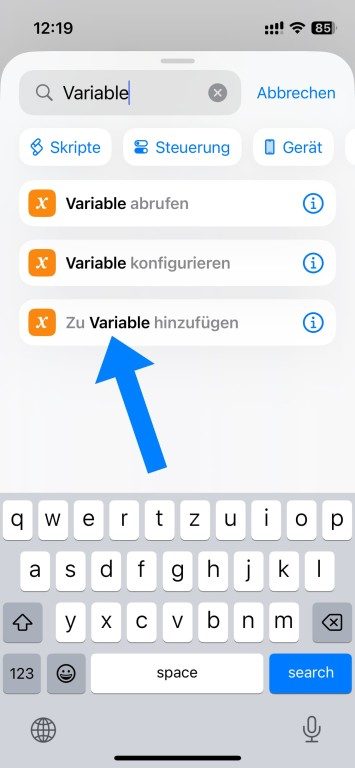 Parle avec ChatGPT directement depuis ton Apple Watch 6 Ajouter Variable Raccourci