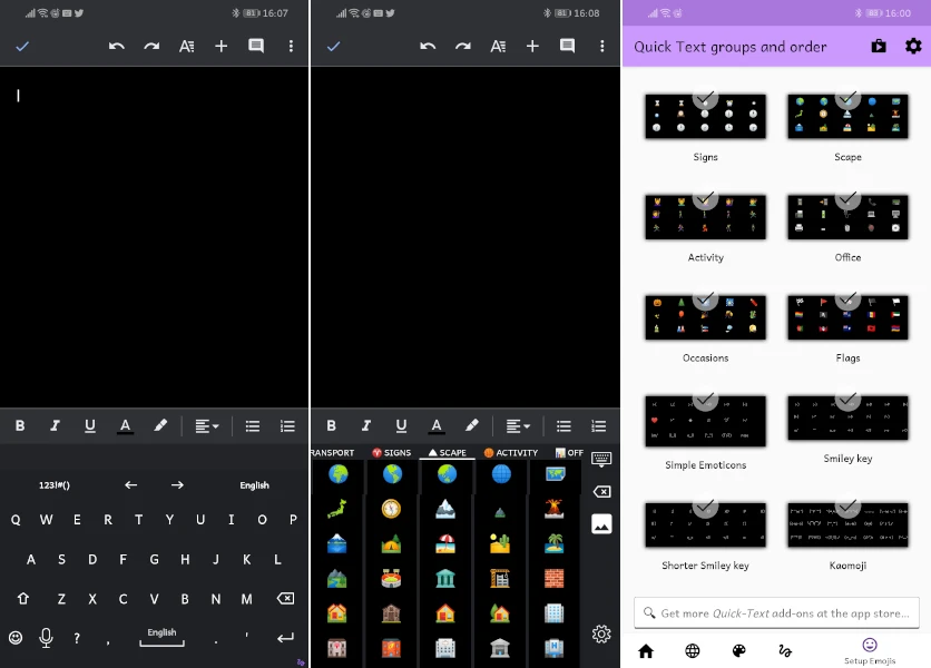 Claviers emoji sans publicité