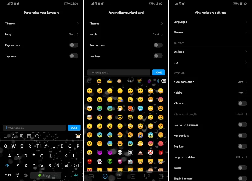 Claviers emoji sans publicité