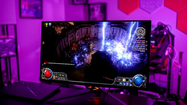 Voici les meilleurs écrans que j'ai découverts au CES 2025 3 Path of Exile 2 tournant sur un moniteur de jeu Asus.