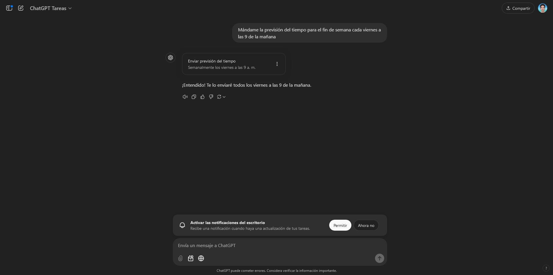 Gestionnaire de tâches ChatGPT