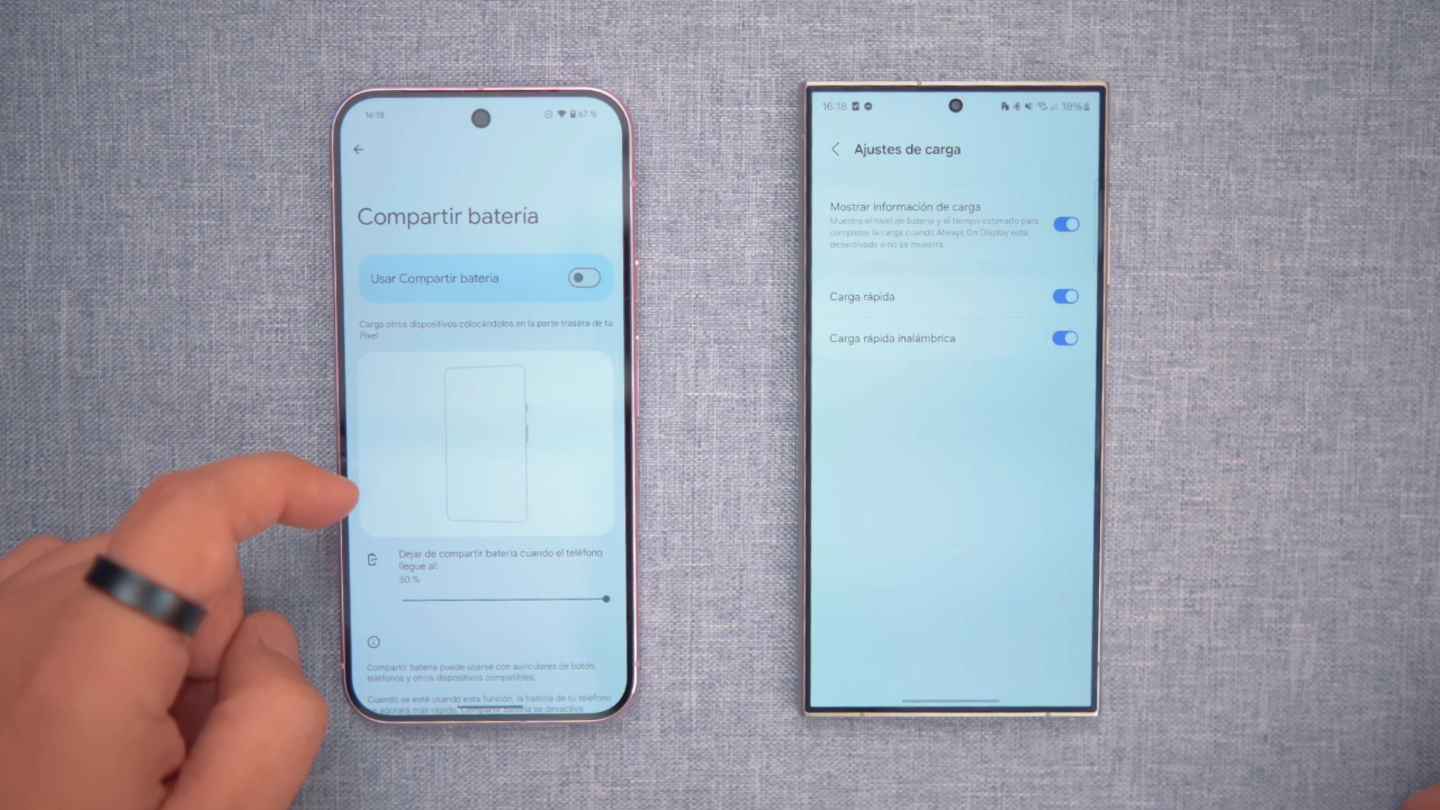 Réglages de batterie sur le Google Pixel 9 Pro XL et le Samsung Galaxy S24 Ultra