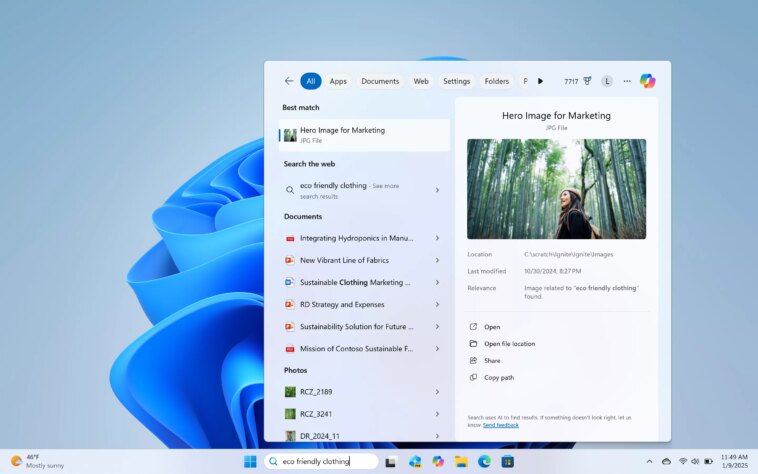 Microsoft promet une recherche IA plus intelligente et rapide dans Windows 11, ne vous emballez pas 1 Microsoft Promet Une Recherche Ia Plus Intelligente Et Rapide Dans