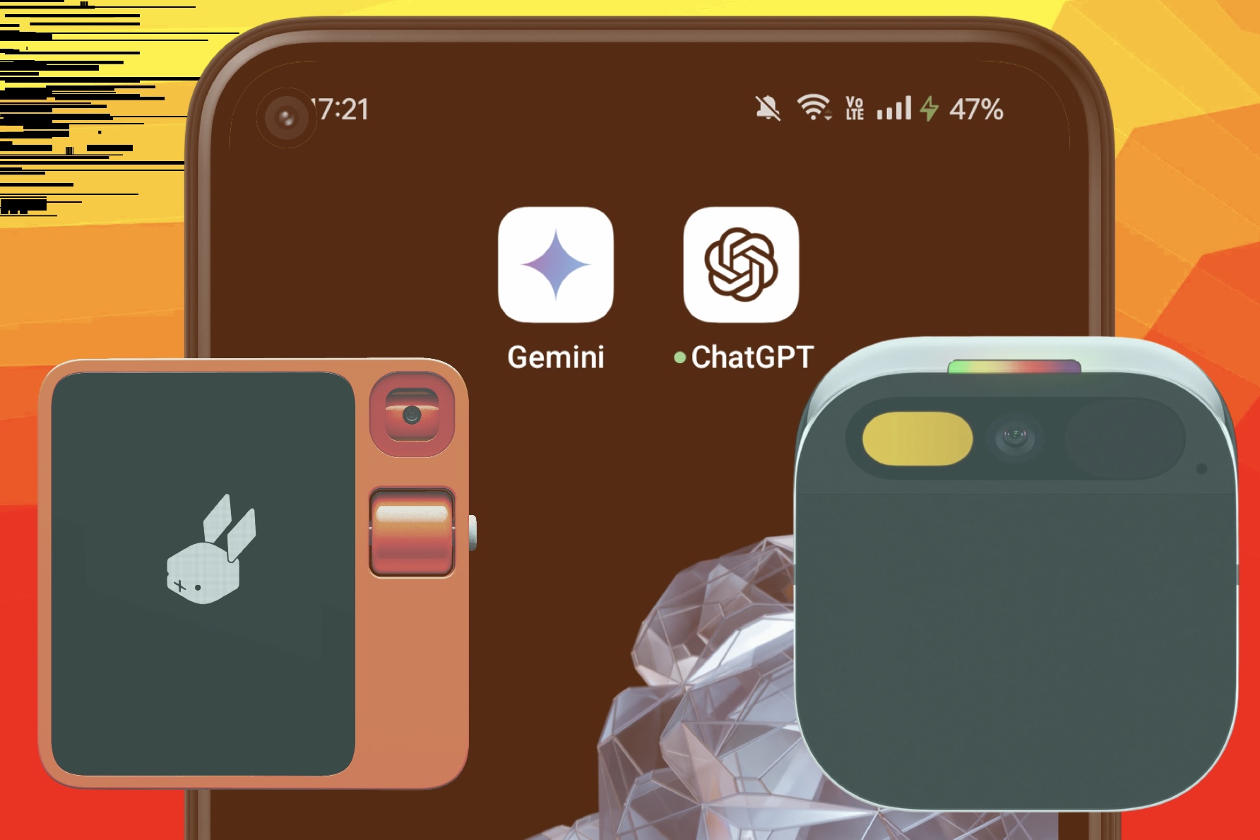 Gemini, ChatGPT, Humane Pin et Rabbit R1.