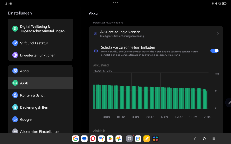 Tablette Lenovo Tab M11, que vaut-elle ? 14 Akku-Anzeige des Lenovo Tab M11