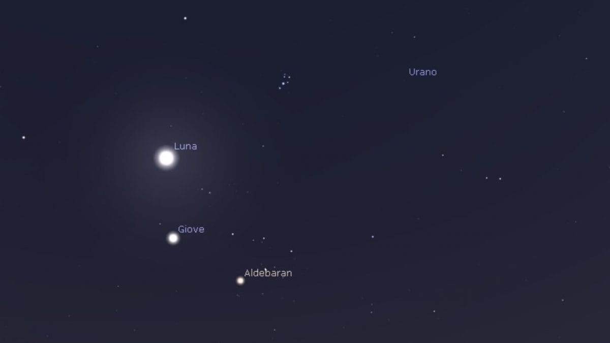 Aujourd'hui, un spectacle céleste exceptionnel : à quelle heure l'admirer et comment identifier étoiles et planètes 2 La parata di astri nel cuore della costellazione del Toro del 10 gennaio 2025. Credit: Stellarium
