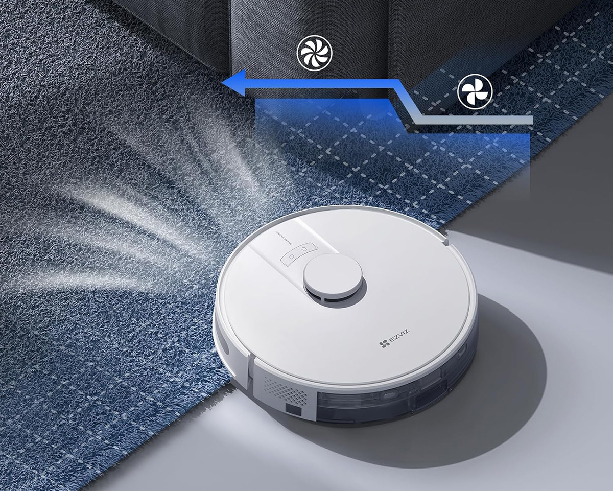 Le très bon aspirateur robot laveur complet EZVIZ RE4C Plus sous les 230€ actuellement ! 4 Ezviz Re4c Plus Aspiration Tapis