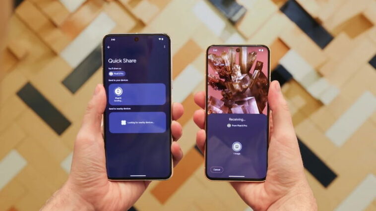 L'envoi de fichiers d'un mobile à un autre devient ultra simple grâce à la nouvelle fonctionnalité de Google Quick Share 1 Envoyer des fichiers d'un mobile à un autre sera beaucoup plus simple grâce à la nouvelle fonction de Google Quick Share