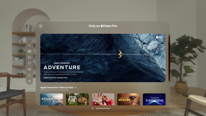 Les casques XR s'apprêtent à connaître une année décisive déterminante ! 3 A simulated view of Apple's Vision Pro showing the interface for Apple's Immersive Videos.