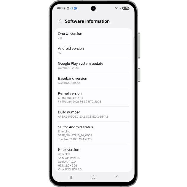 Les utilisateurs de Galaxy S24 FE peuvent désormais découvrir One UI 7 en avant-première virtuelle 2 Galaxy S24 FE One UI 7 RTL