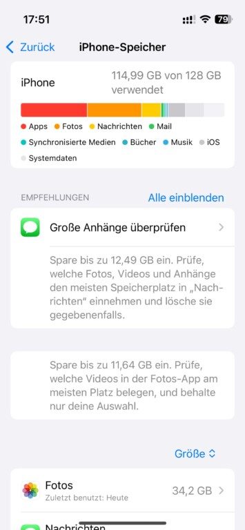 Mémoire iPhone saturée - voici les fichiers à supprimer absolument 2 Stockage iPhone