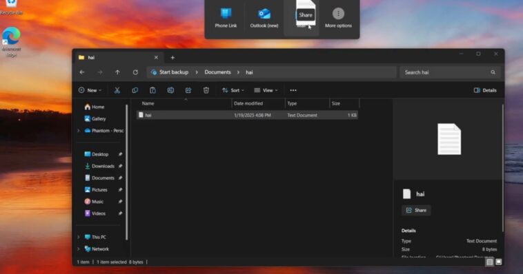 Microsoft vient d'ajouter une fonctionnalité secrète de partage de fichiers à Windows 11 ! 1 Microsoft Vient Dajouter Une Fonctionnalite Secrete De Partage De Fichiers.jpg