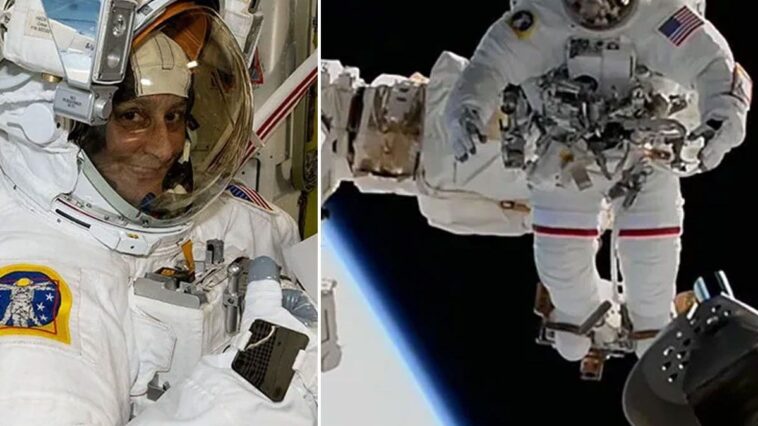 Nouveau record de sortie dans l'espace : l'astronaute Sunita Williams passé 5,5 heures hors de la ISS 1 L'astronaute Sunita Williams de la NASA a marqué le nouveau record de temps total passé en activité extravehiculaire par une femme (62 heures et 6 minutes) avec sa dernière sortie spatiale de 5,5 heures / Photo NASA