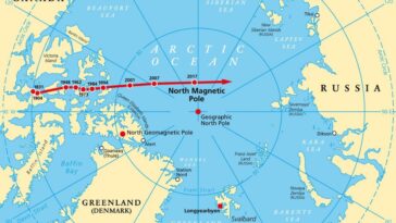 Qu'est-ce que le Pôle Nord magnétique de la Terre et pourquoi se déplace-t-il vers la Sibérie ? 1 Le déplacement du Pôle Nord Magnétique / Crédit : iStock