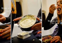 La food blogger italiana Federica Rossi ha condiviso i passaggi della preparazione di una cheesecake durante un volo aereo / Instagram @foodfede_