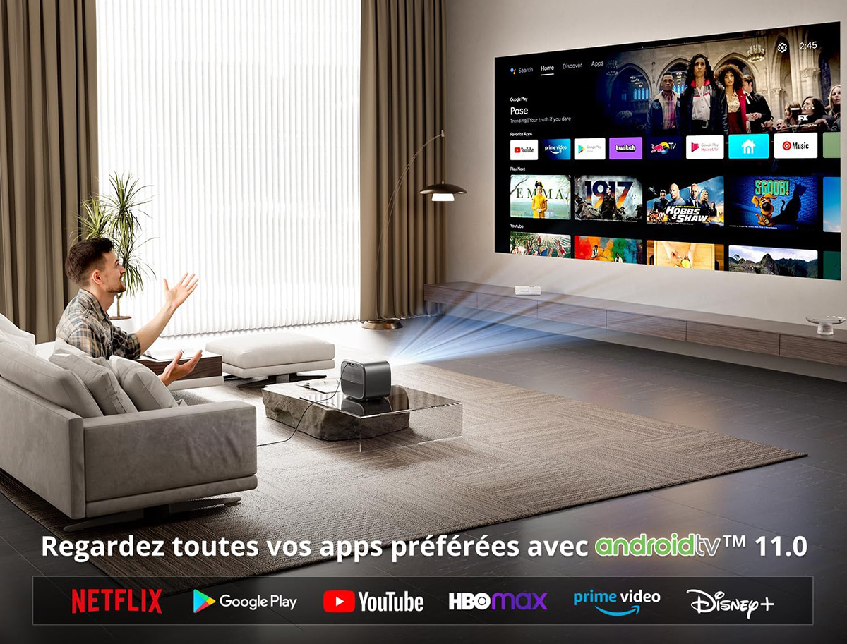 Vidéoprojecteur ETOE E3 Pro : Le Cinéma transportable à 151€ pendant 2 semaines 5 Vidéoprojecteur Etoe E3 Pro Android Tv Netflix