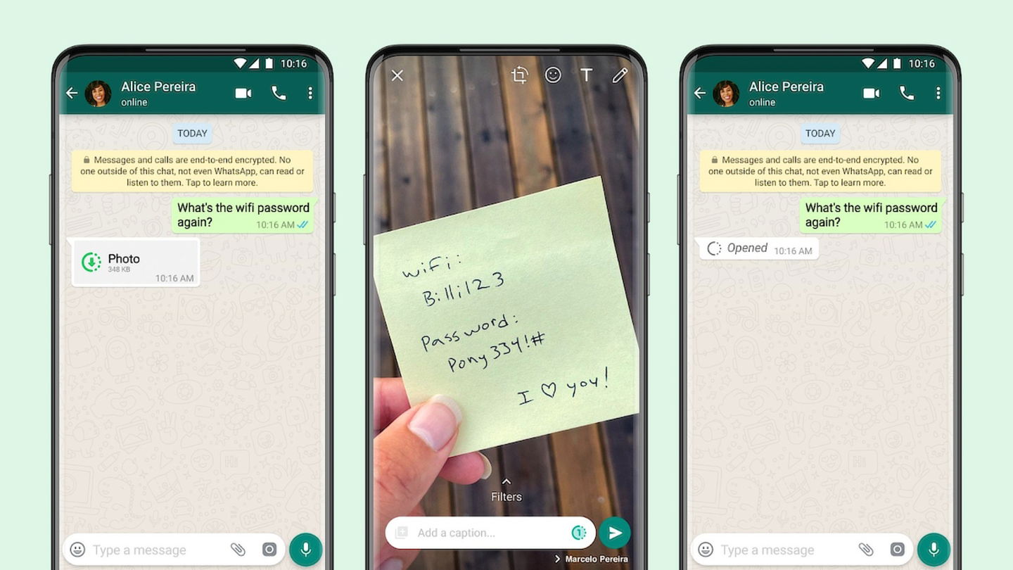 Images à consultation unique de WhatsApp
