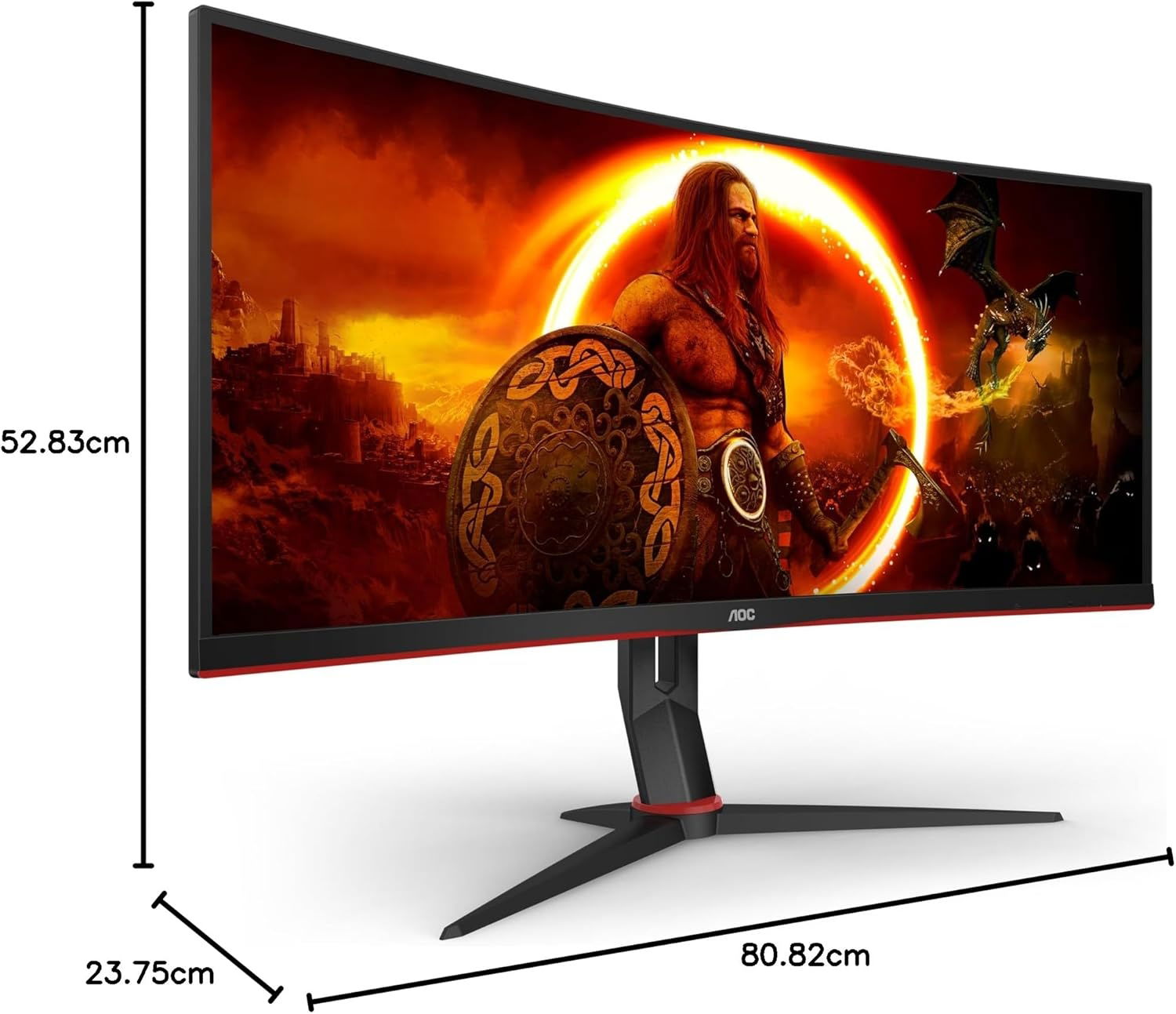 Transforme votre espace de travail comme je l'ai fait : ce moniteur incurvé de 34 pouces est à ne pas manquer 3 Dimensions du AOC Gaming CU34G2XP