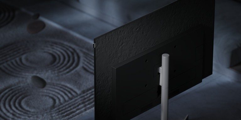 Téléviseurs en lave ou en béton : les TV Loewe stellar sont – uniques 4 Surtout si le téléviseur doit se tenir dans la pièce, le dos est particulièrement mis en valeur. (Photo : Loewe)