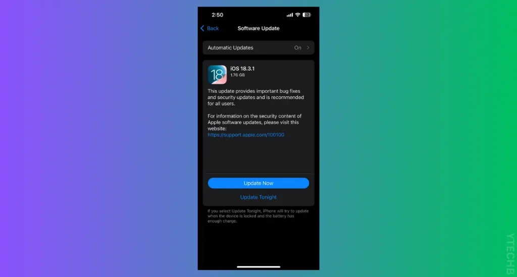 Comment résoudre le problème de chargement de votre iPhone sans que CarPlay ne fonctionne ? 3 Page de mise à jour logiciel iPhone