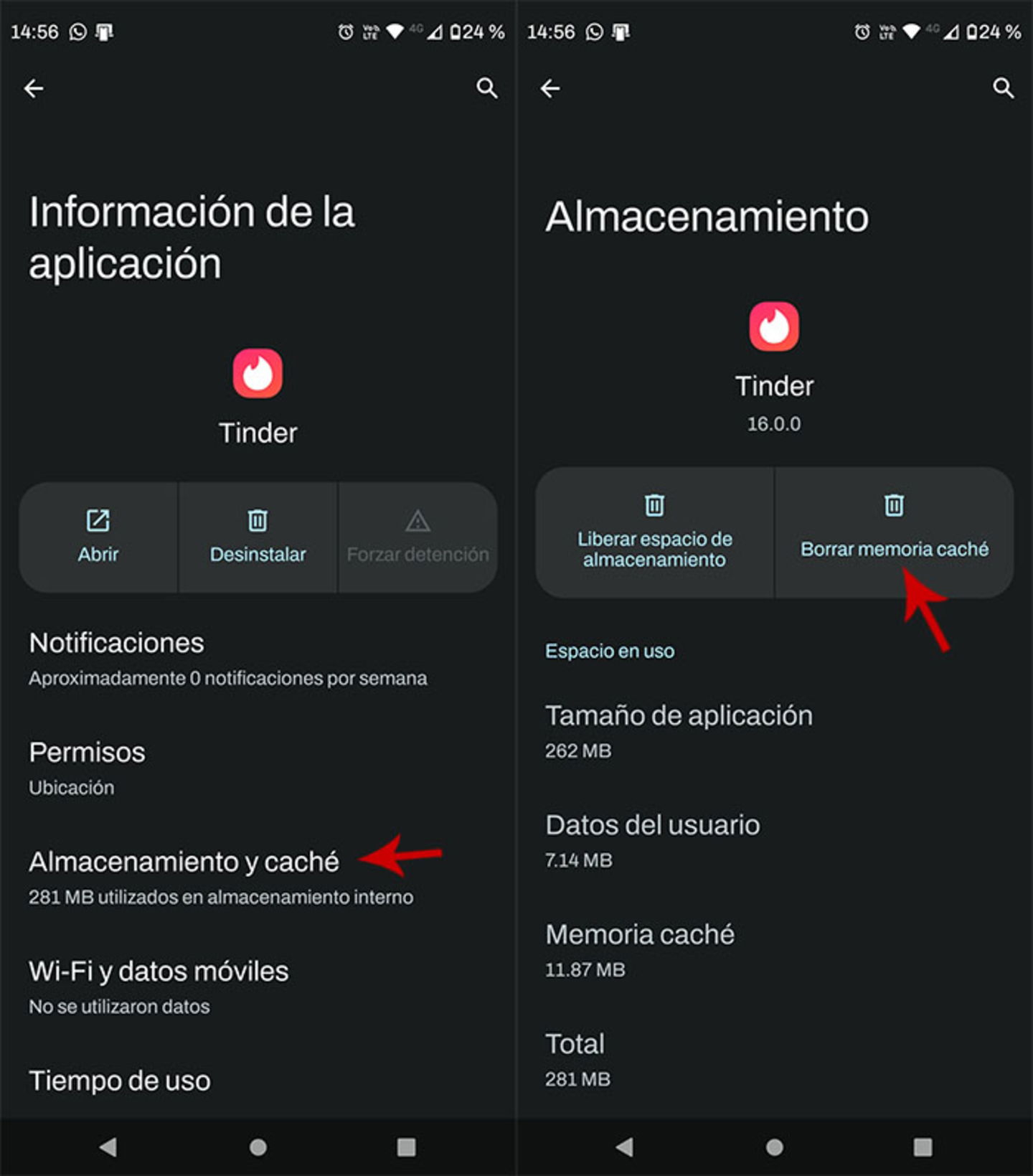 Tinder ne montre plus de profils : pourquoi ça arrive et comment résoudre le problème ? 7 Supprimer le cache de l'application Tinder