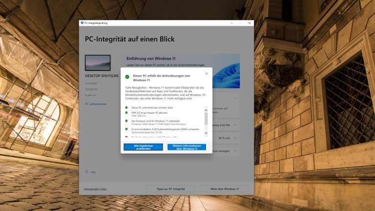 Mise à niveau vers Windows 11 possible grâce à fTPM
