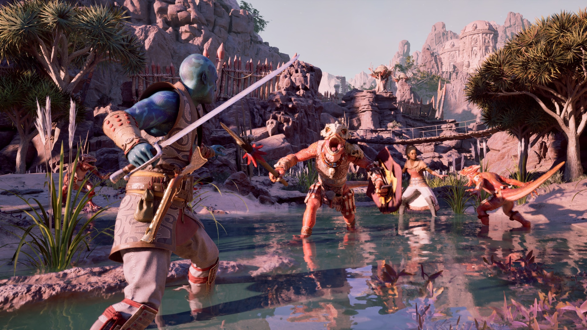 Chronique de notre combat dans les Terres Vivantes : notre expérience du jeu vidéo Avowed 3 AVOWED | Le jeu se joue avec une équipe composée de deux autres personnages. Chacun a une histoire individuelle à découvrir et une façon de combattre unique.
