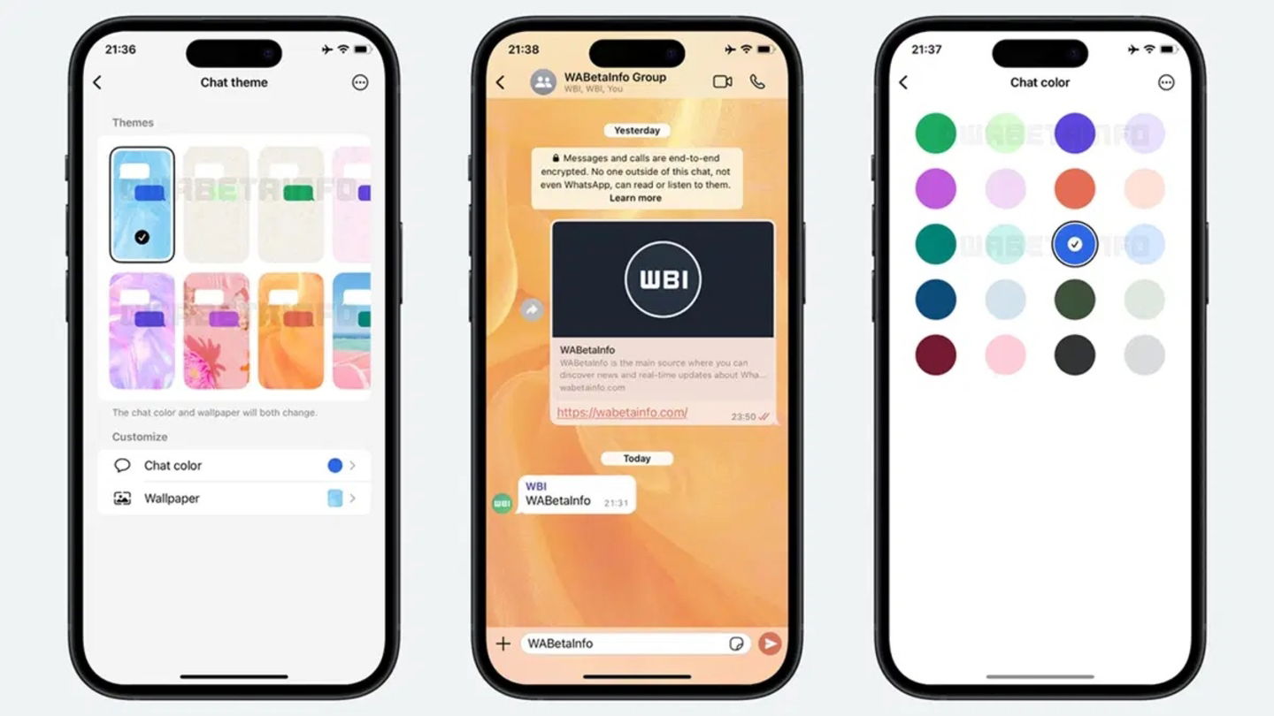 La personnalisation totale arrive sur WhatsApp : choisissez couleurs, fonds et styles pour chaque conversation 3 Thèmes WhatsApp