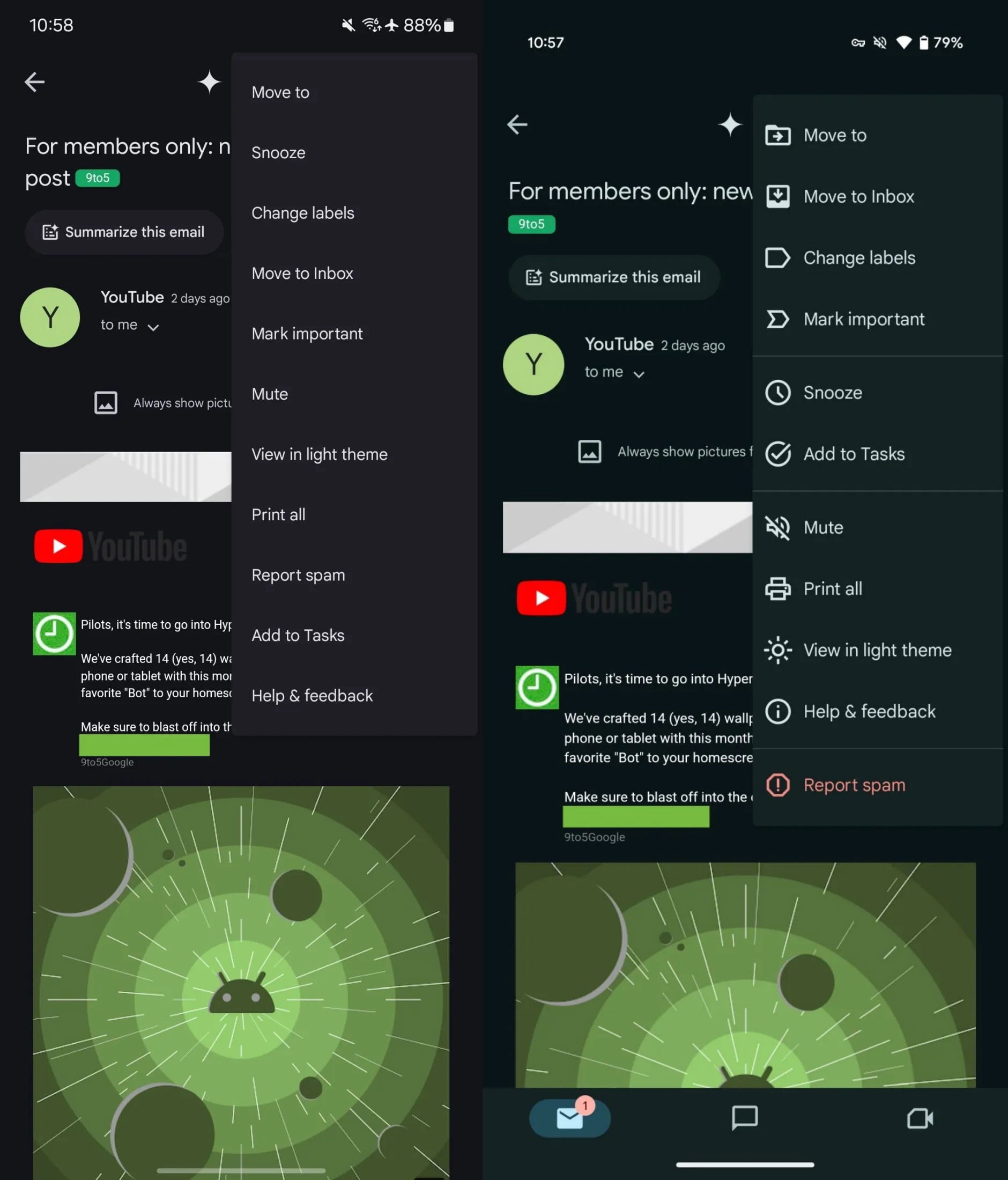Google repense les menus de Gmail sur Android : plus intuitifs et modernes que jamais 3 Google redessine les menus de Gmail sur Android plus intuitifs et modernes