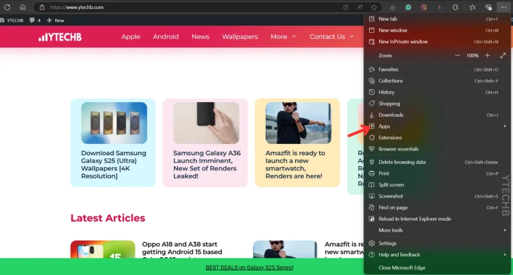 Comment créer un raccourci sur le bureau pour un site web sur votre PC Windows 14 Créer un raccourci de bureau pour un site web en utilisant Microsoft Edge (2)