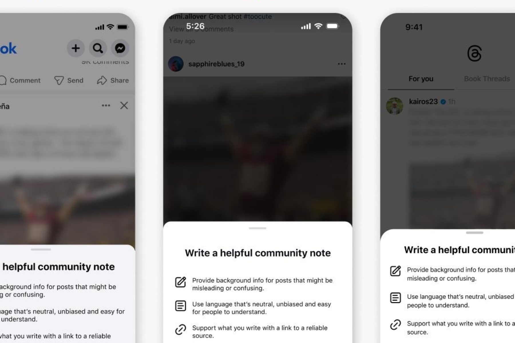 Règles pour les Community Notes sur Facebook et Instagram