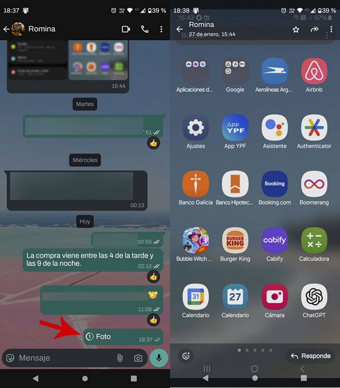 Comment sauvegarder les photos WhatsApp visibles une seule fois ? 3 Capture d'écran d'une photo de WhatsApp qui ne peut être vue qu'une seule fois