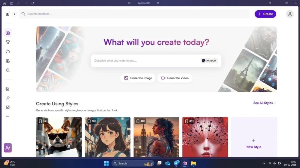 Top 10 des outils gratuits de génération d'images par IA à utiliser en 2025 7 Starry AI image generator