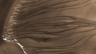 Découverte de l'eau liquide sur Mars : une première révélée par l'étude de l'INGV 21 Les ravines duniques martiennes avec une possible eau liquide. Crédits : INGV/NASA/JPL-Caltech/UArizona