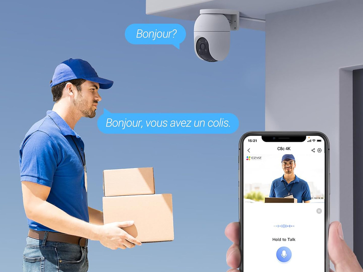 La Caméra de surveillance Wi-Fi parfaite et pas chère ? EZVIZ C8c 4K 7 Ezviz C8c 4k Visio Communication Micro