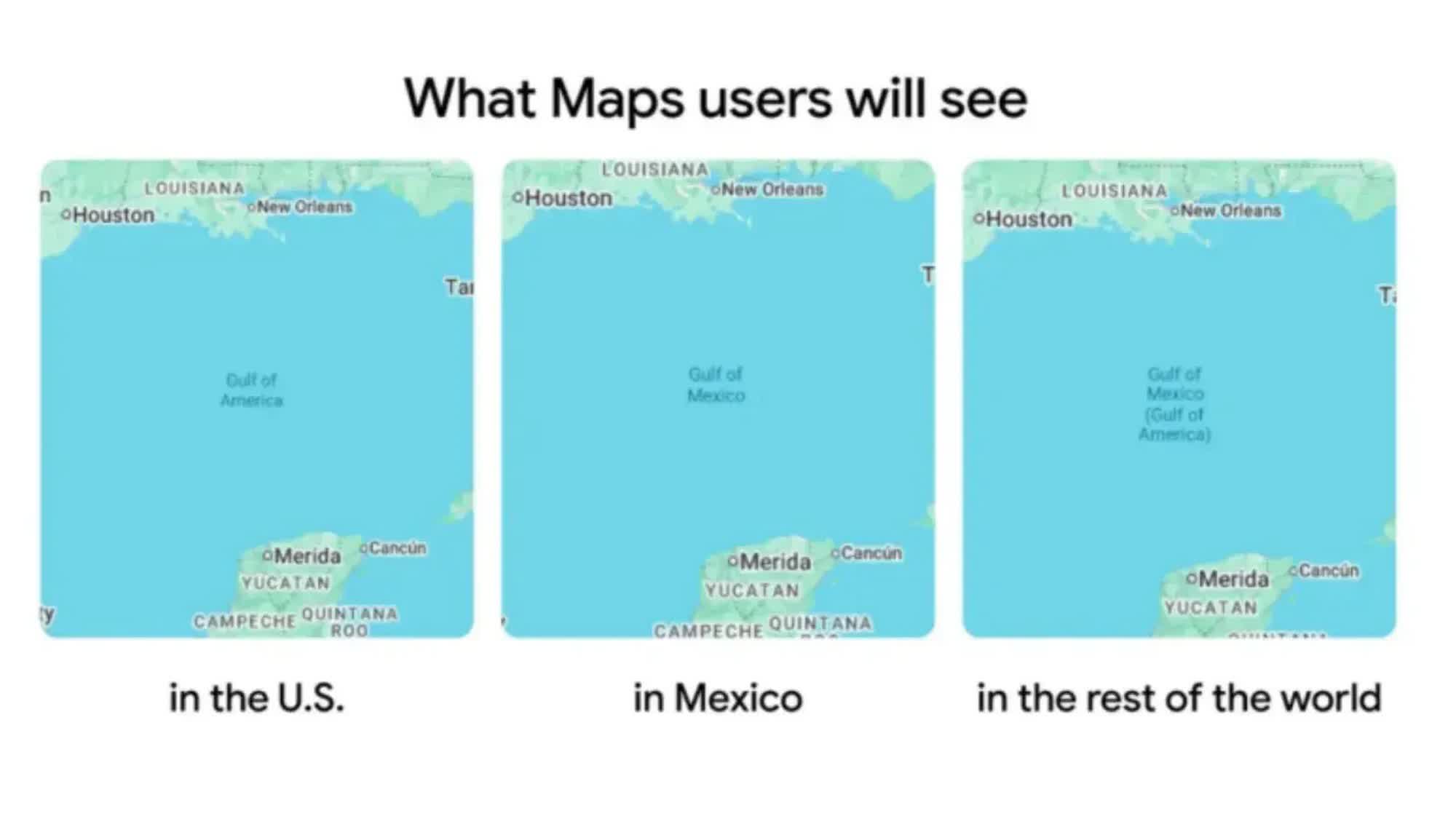 Google Maps renomme le Golfe du Mexique en Golfe d'Amérique après l'ordre de Trump 2 Google Maps renomme le Golfe du Mexique en Golfe dAmerique