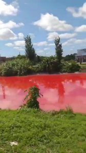 Le torrent qui se teinte entièrement de rouge : la vidéo des eaux du Sarandí 1 Video thumbnail