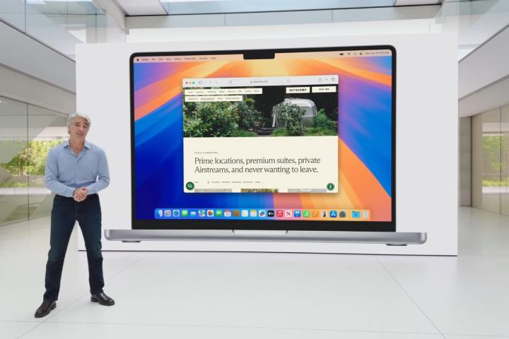 MacBook Pro M5 : Tout ce qu'il faut savoir à ce jour 2 Craig Federighi d'Apple présente le carrelage des fenêtres dans macOS Sequoia lors de la Worldwide Developers Conference (WWDC) en 2024.