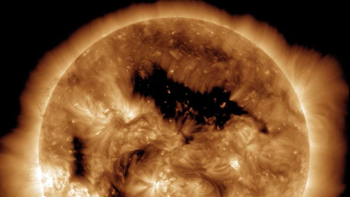 Que sont les trous coronaux et quels impacts ont-ils sur la Terre : décryptage de la physicienne Valentina Penza 2 Un grand trou coronale apparu sur le Soleil. Crédit : NASA/SDO