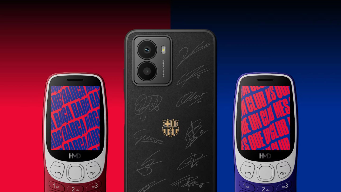 HMD fait sensation au MWC 2025 avec de nouveaux smartphones, des écouteurs et même des téléphones signés par les stars du Barça 4 HMD Barça et 3210 HMD Barça Fusion