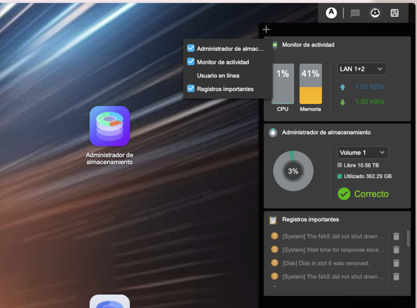 Asustor Lockerstor 10 Gen3 (AS6810T) : le NAS idéal pour les PME exigeantes 5 widgets barre latérale