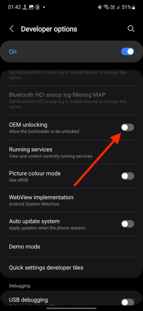 comment débloquer le bootloader de Galaxy S25